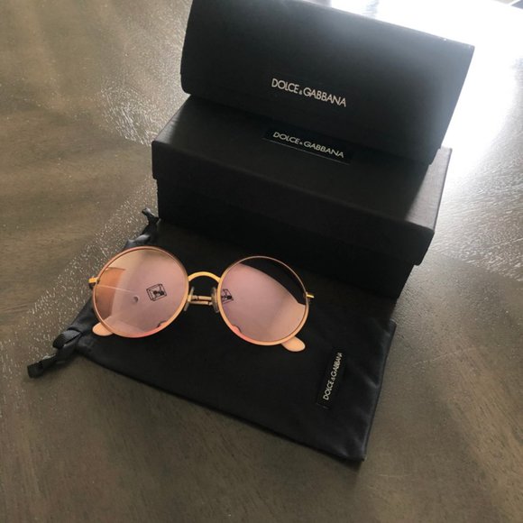 Dolce & Gabbana Rose Gold Round Sunglasses - Picture 2 of 5